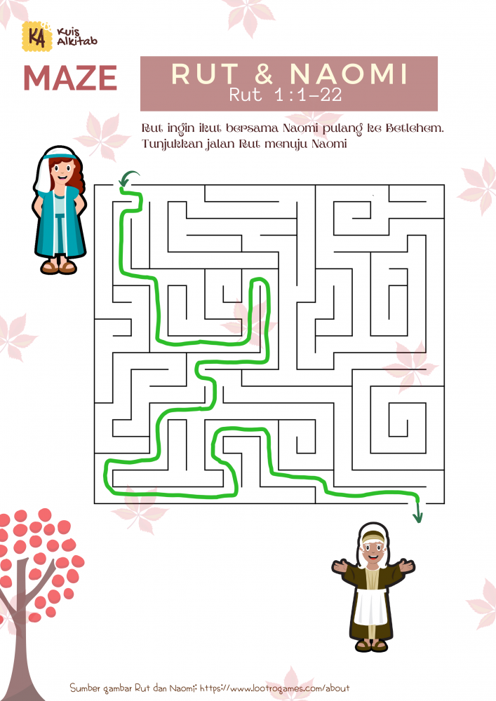 Maze Alkitab Rut dan Naomi