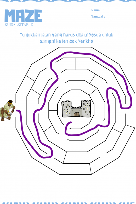 Maze Alkitab Yosua dan Tembok Yerikho