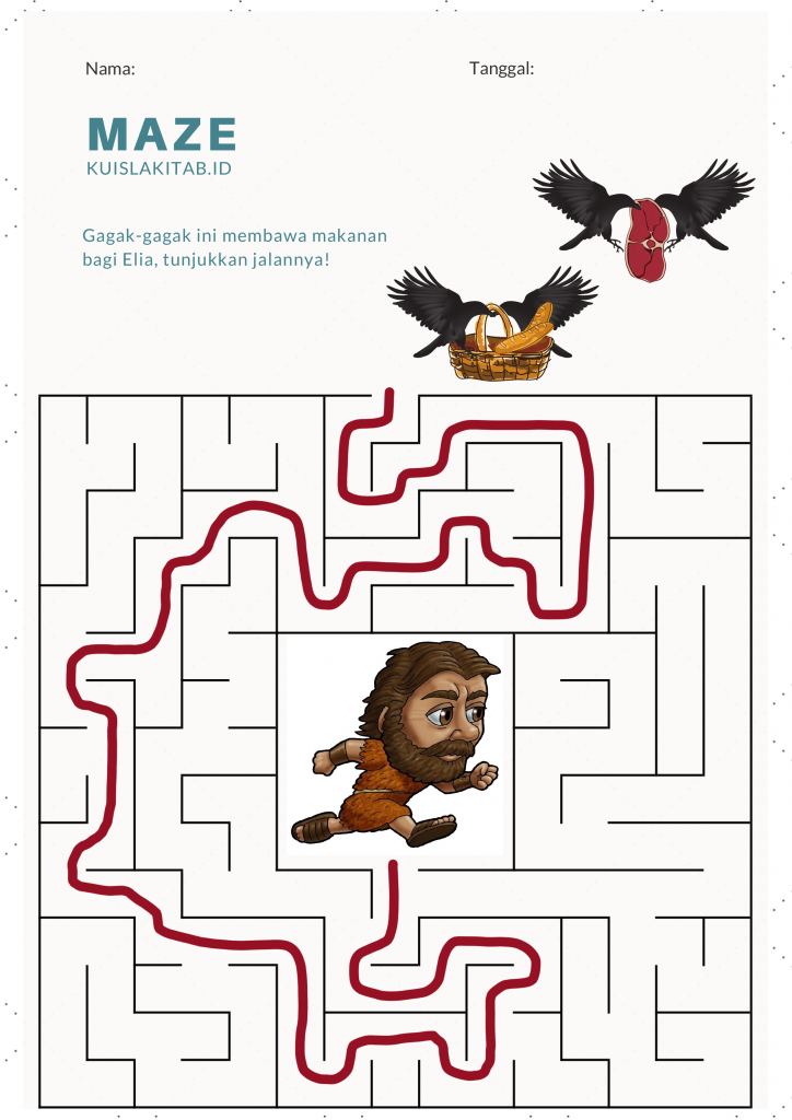 Maze Alkitab Elia dan Gagak