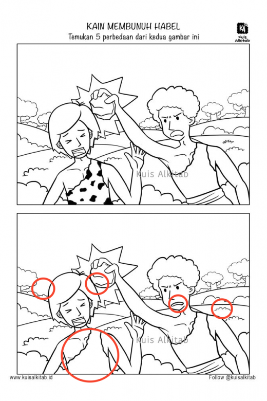 Cari Perbedaan Gambar: Kain dan Habel bagian 2