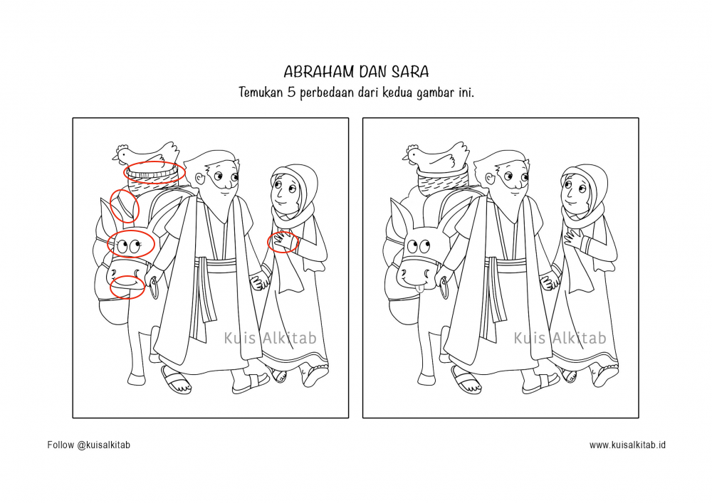 Cari Perbedaan Gambar Abraham dan Sara Versi 1