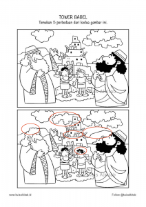 Cari Perbedaan Gambar: Menara Babel