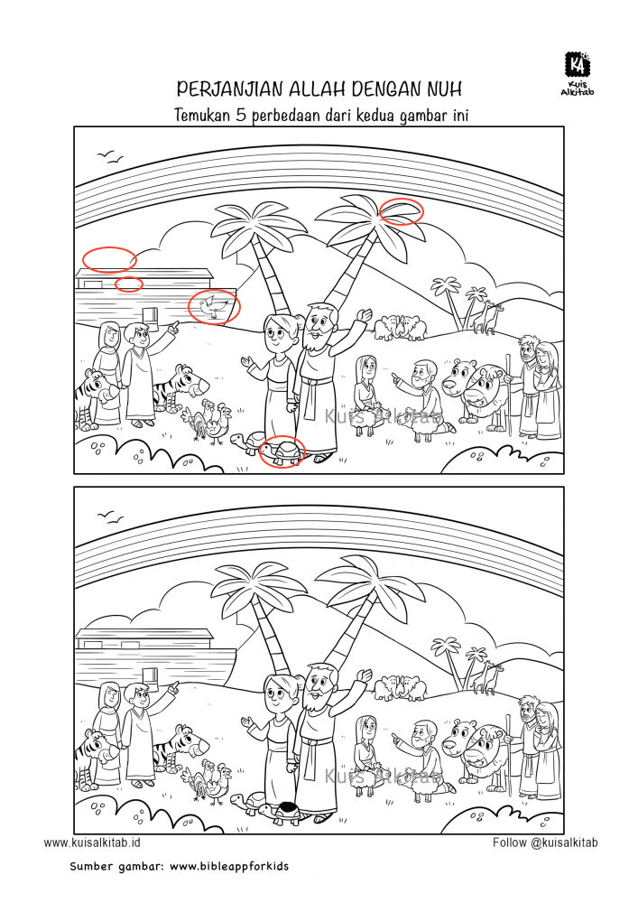 Cari Perbedaan Gambar: Perjanjian Allah dengan Nuh
