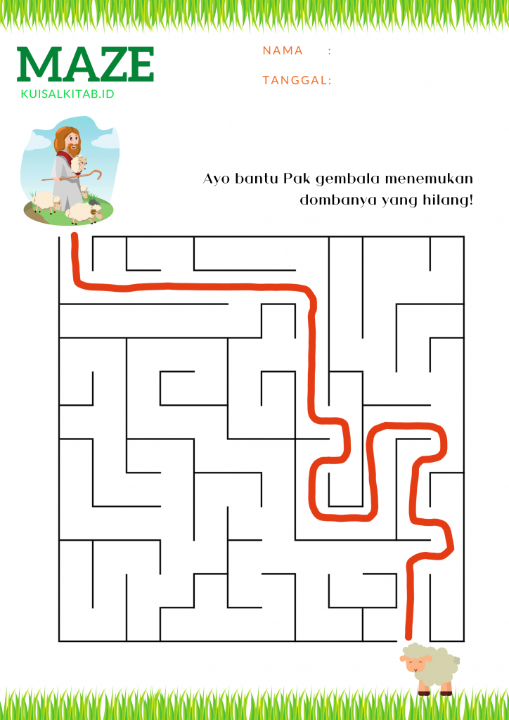 Maze Alkitab Gembala dan Domba yang Hilang