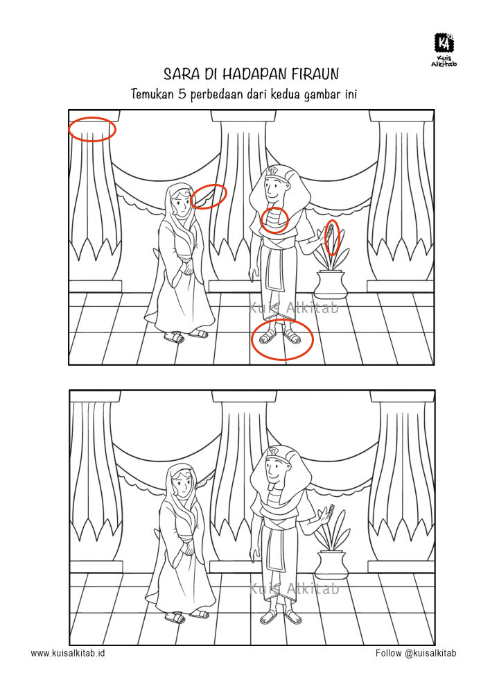 Cari Perbedaan Gambar: Sarai di Hadapan Firaun