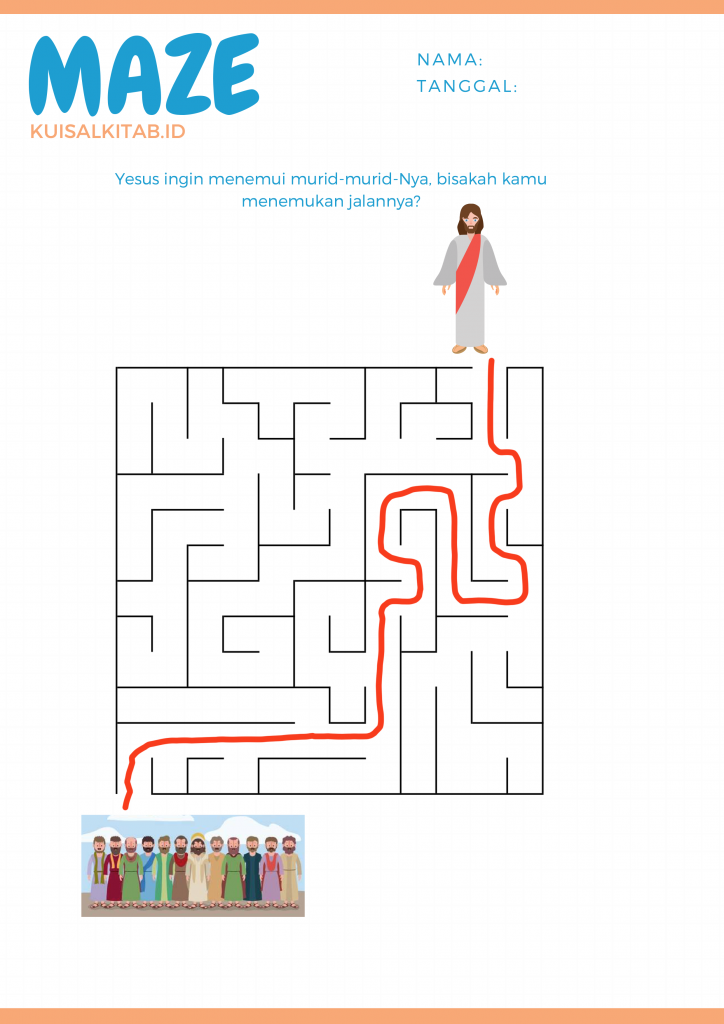Maze Alkitab Yesus dan Murid-Murid