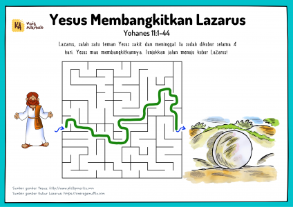 Maze Alkitab Yesus Membangkitkan Lazarus