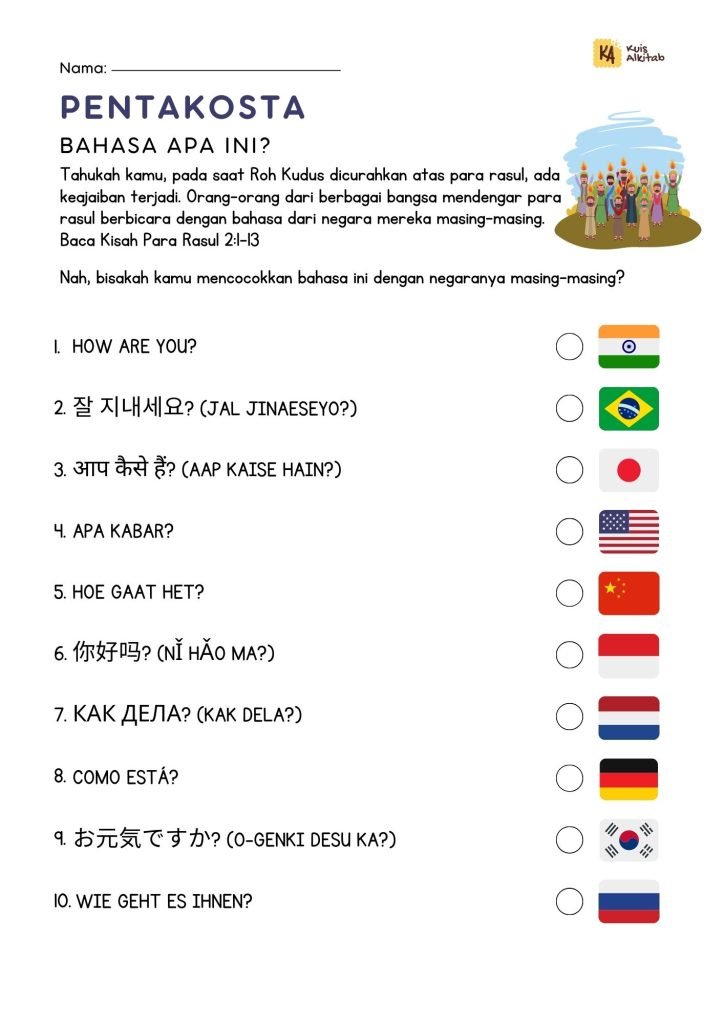 Materi Aktivitas Kenaikan Tuhan Yesus dan Pentakosta